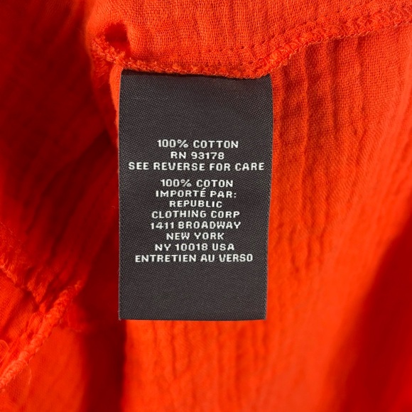 NWT Chelsea & Theodore Bold Orange Tiered Midi Dress, Large - Picture 4 of 12